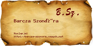 Barcza Szonóra névjegykártya
